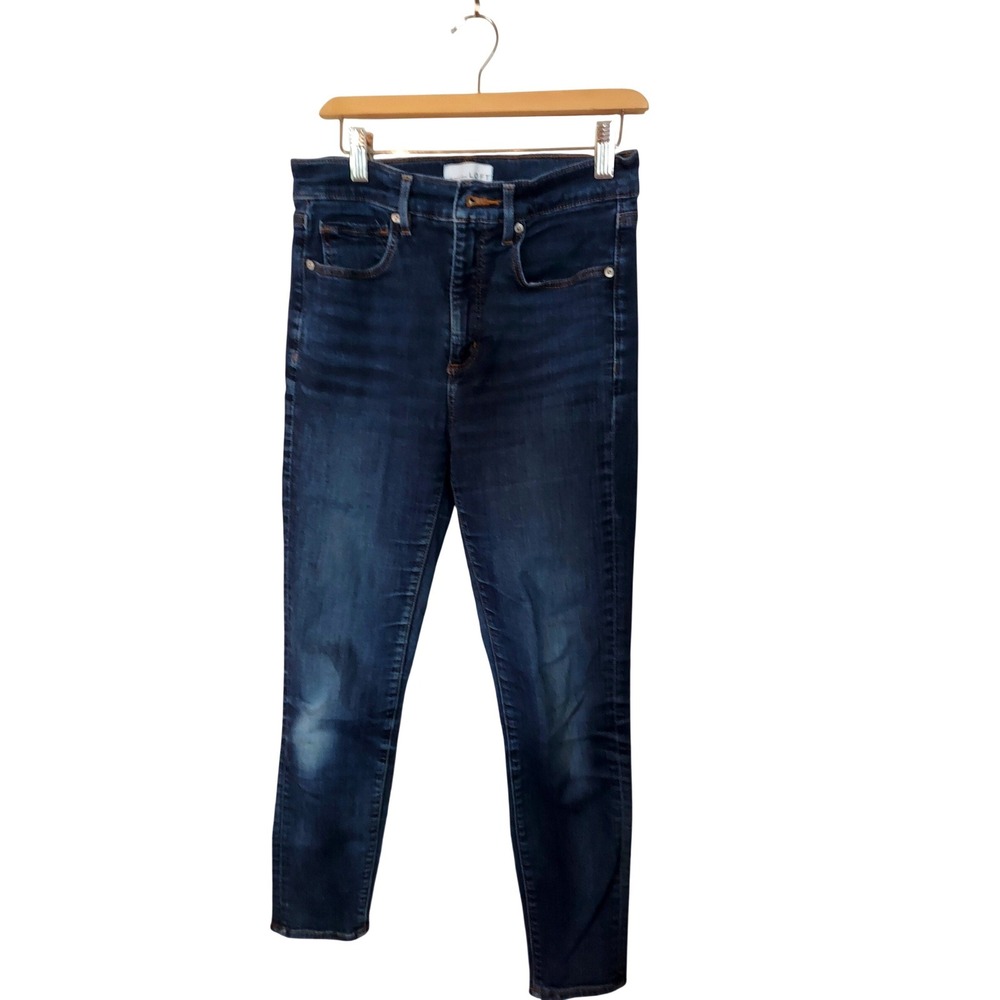 Loft Jeans Womens Size 27 Dark Wash High Rise Denim Indigo Blue Skinny‎